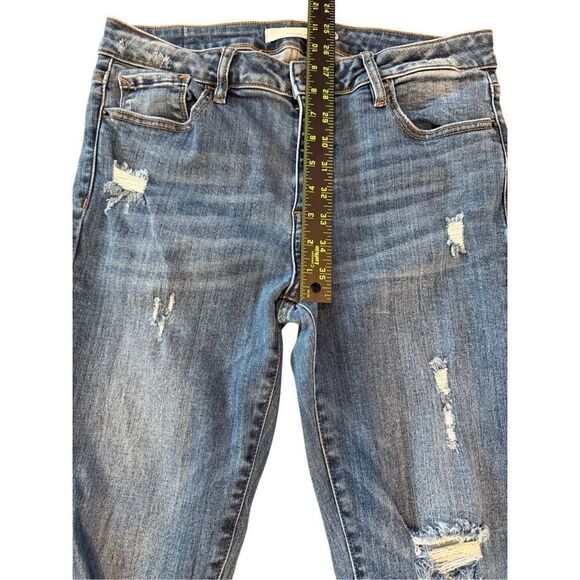 Hidden Womens Mid-rise Distressed Frayed Hem Skinny Denim Jeans Blue Size 31 - Picture 7 of 8